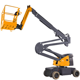 Articulated boom lift silhouette