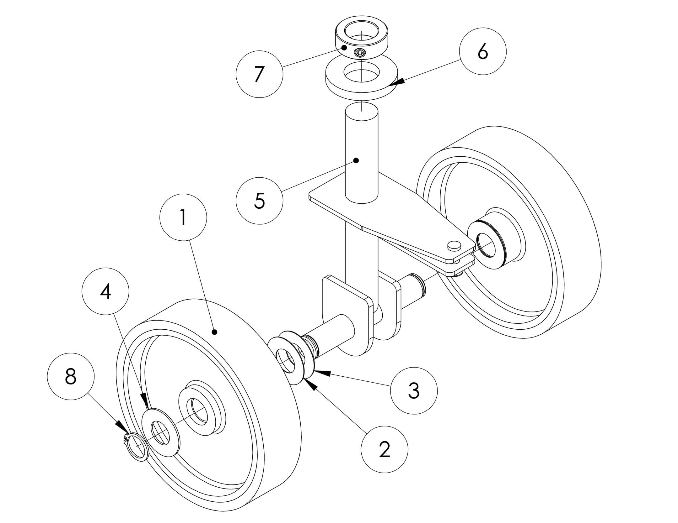 HB-1030 Base-Caster Subparts SN: D110000 D110005