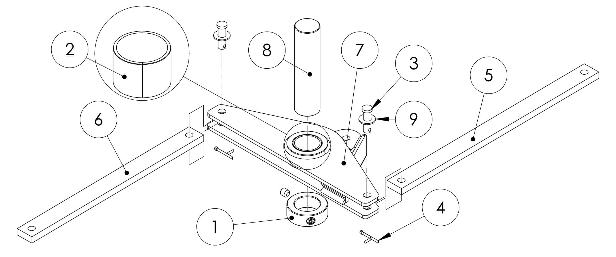 HB-1030 Base-Center Steer Subparts SN: D01-10010 D01-29999